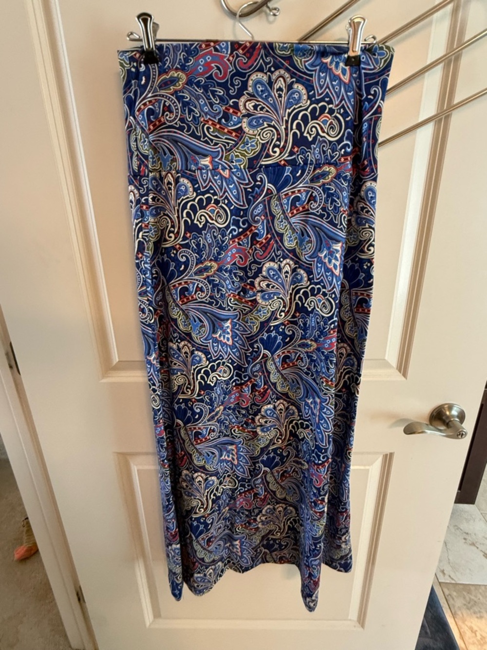 Blue Paisley Maxi Skirt